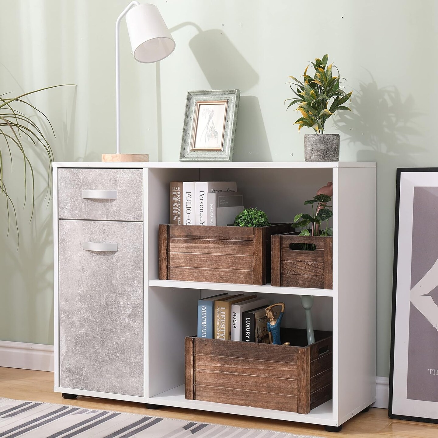 Farmhouse Antique Black Wooden Crate for storage,Rustic Decorative Boxes,Set Of 3 Extra Large Nesting Wooden Storage Crates For display ,Handmade Natural Solid Wood Box (Rustic Black)