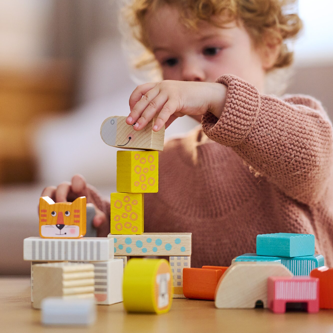 HABA Wooden Building Blocks Animal Parade - 25 Piece Wooden Toddler Toy Set for Ages 1-3 - Stacking Toys &#x26; Wood Blocks, Made in Germany