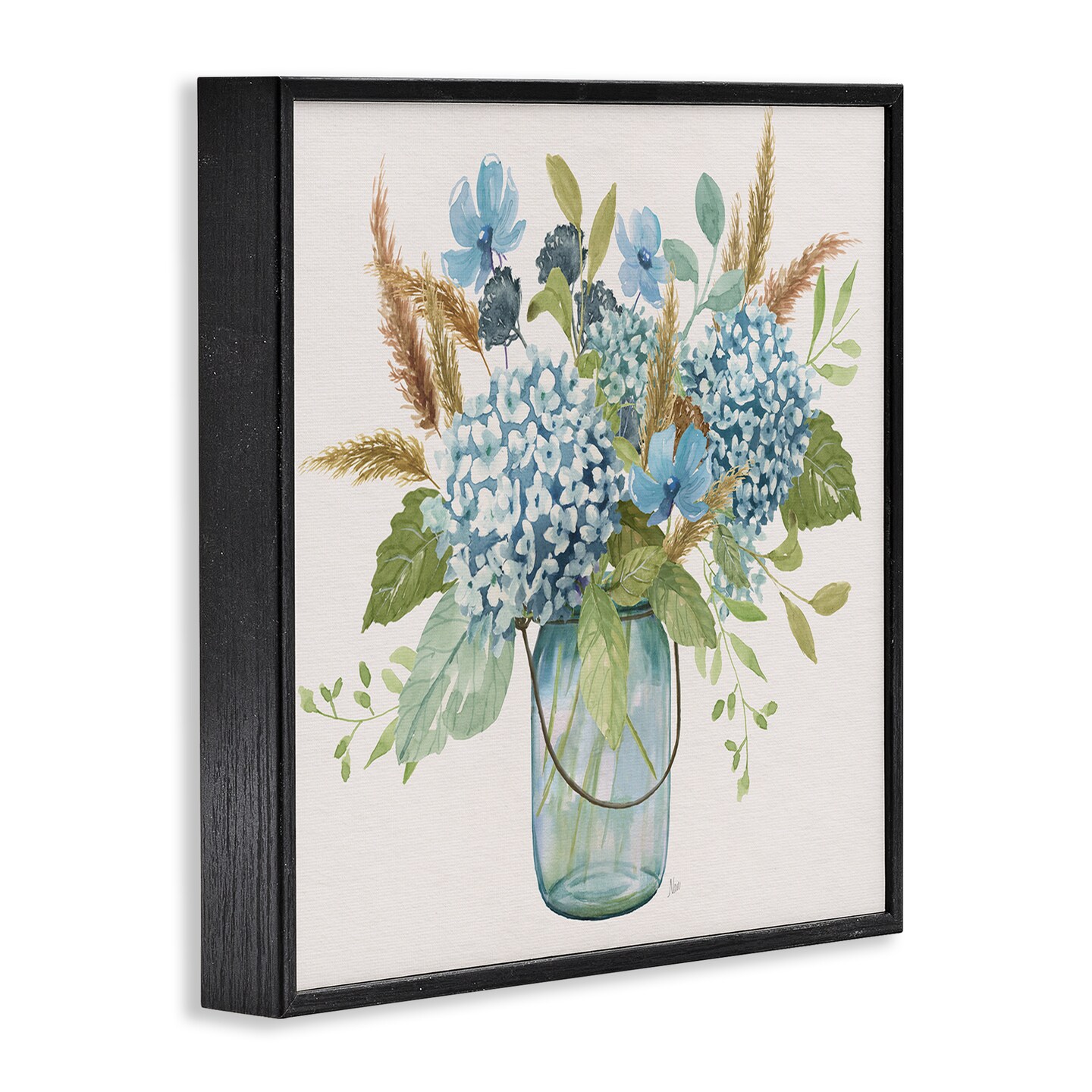 Stupell Industries Hydrangea in Mason Jar Framed Giclee Design by Nan