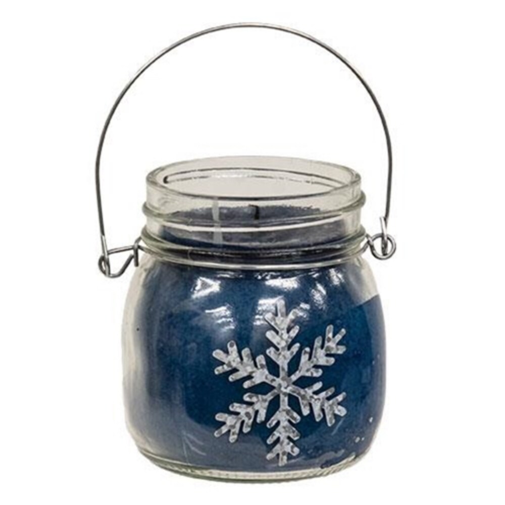Snowflake 6oz Jar Candle Twisted Peppermint