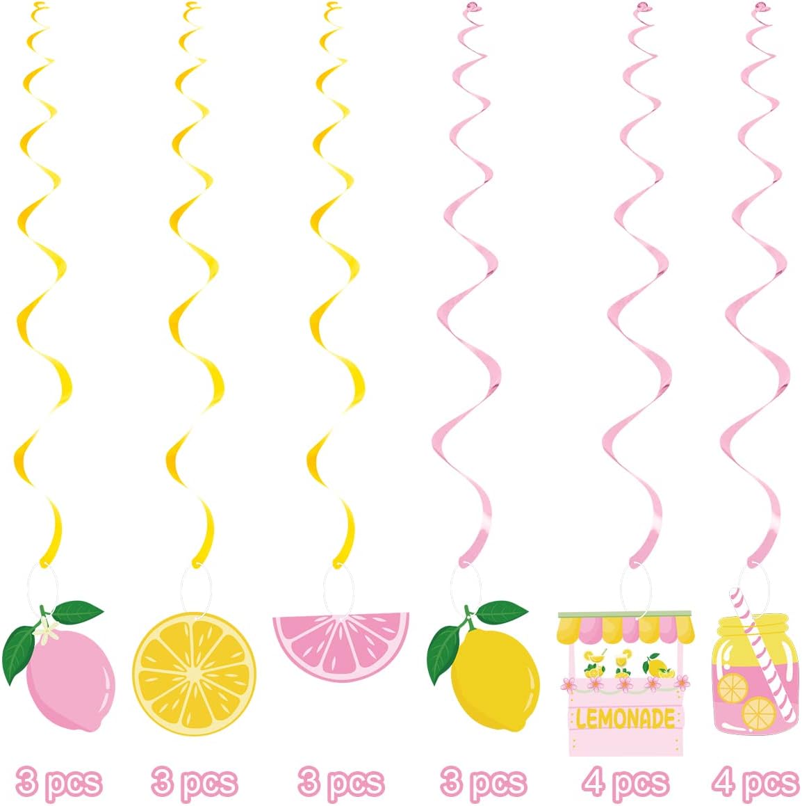 20Pcs Lemon Hanging Swirl Decorations, Citrus Lemonade Party Hanging Decor for Lemonade Baby Shower, Citrus Lime Birthday Party, Summer Fruit Party Decor, Celling, Home, Office Decor
