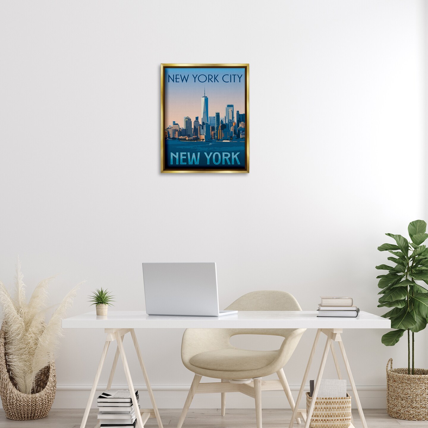 Stupell Industries New York Landmark Skyline Floating Frame Design by Victoria Barnes
