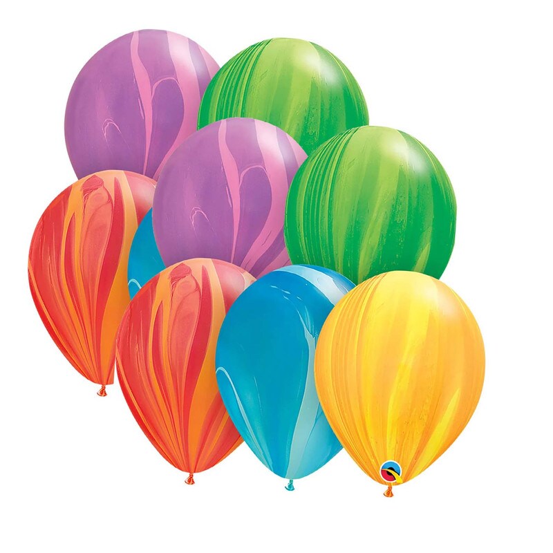 Qualatex&#xAE; 11 Inch Rainbow Superagate Assortment Latex Balloons
