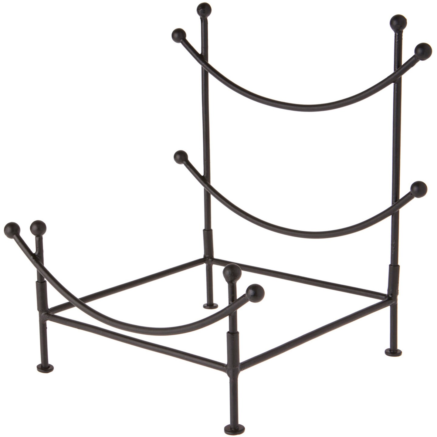 Bard's Black Wrought Iron Bowl or Deep Platter Stand, 11.5" H x 10.5" W x 8" D (For 14" - 20" Bowls or Deep Platters)