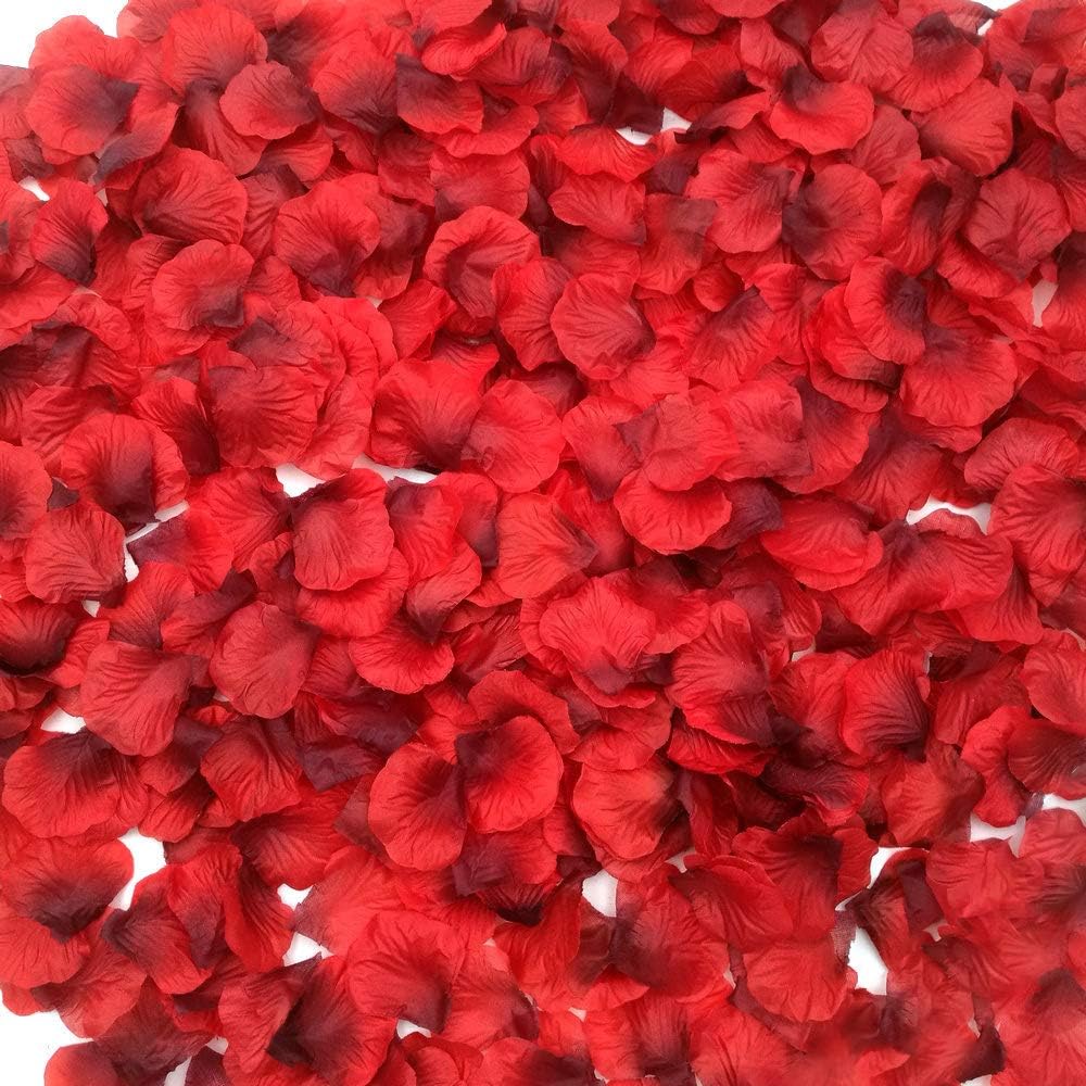 2200 PCS Dark-Red Silk Rose Petals for Romantic Night,Wedding,Proposal Anniversary Flower Decorations