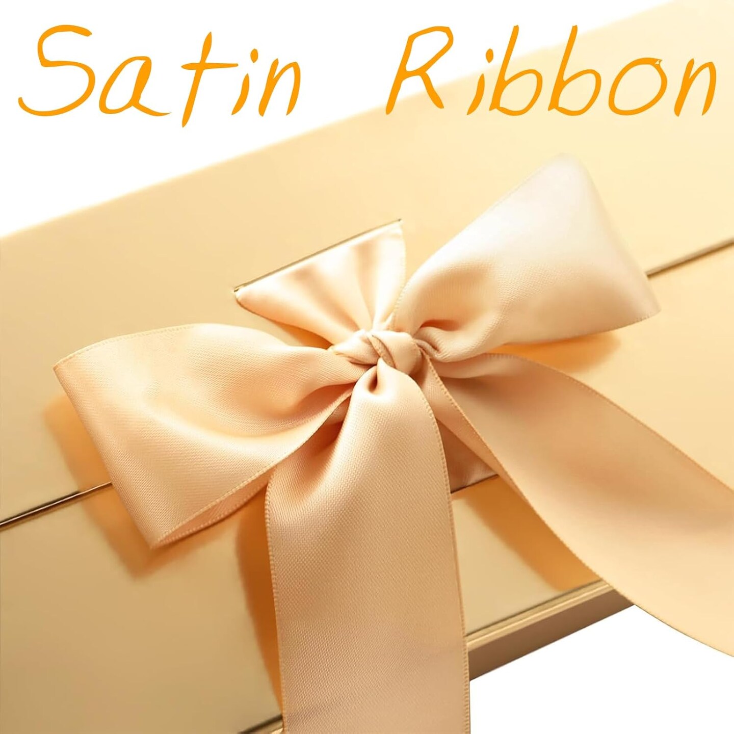 Extra Large Gift Box with Lid for Present 16.3x14.2x5 Inches, Mother&#x27;s Day Gold Magnetic Gift Box with Ribbon, Bridesmaid Proposal Gifts Box
