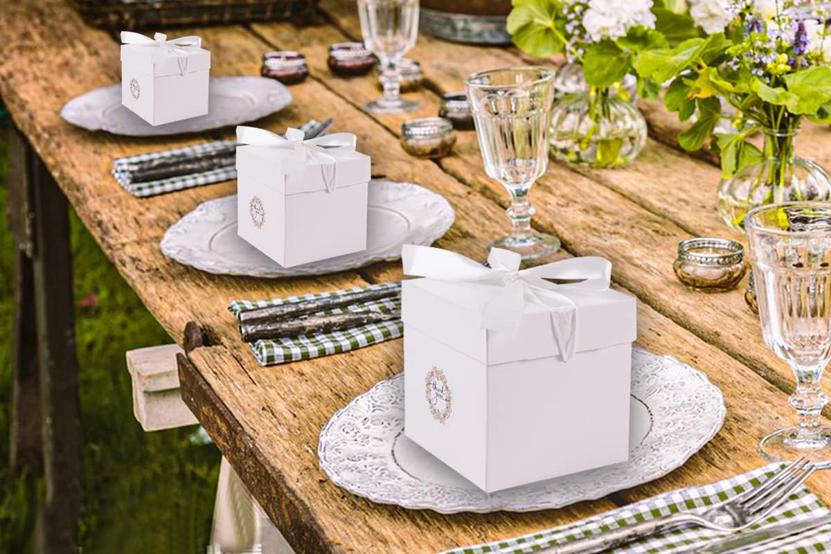 12Pack Small Gift Boxes with Lids, White Gift Boxes with Ribbon for Birthday, Present Packing, Party Favor, Candle Boxes, Treat Boxes, Wedding.