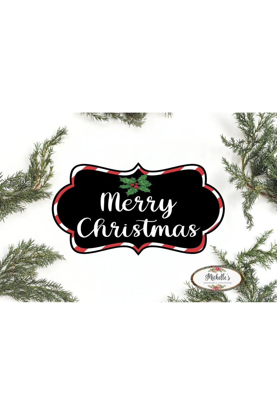Merry Christmas Scalloped Frame Sign