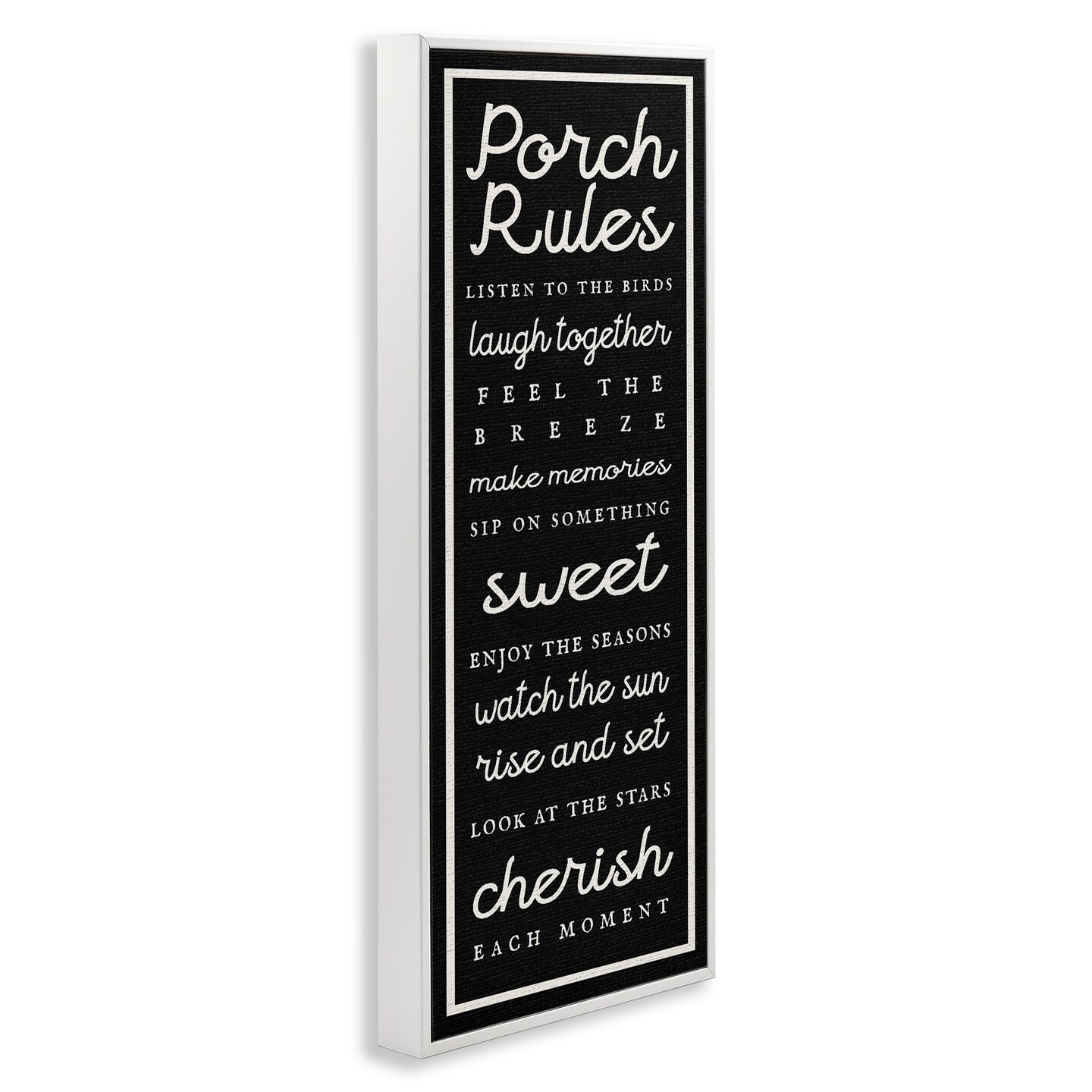 Stupell Industries Porch Rules on Black Framed Giclee Design by Lil' Rue