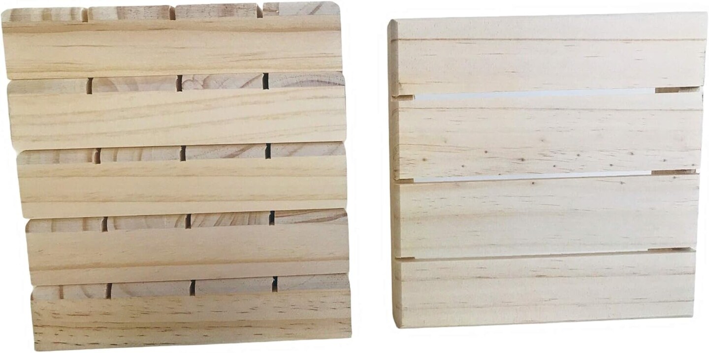 Unfinished Small Pallet Wood Sign - 6 Pack | Square Wood Panels for Crafts, Painting, Engraving & Home Decor | Rustic Wooden Signs for DIY Art Projects - 6.25x6.25 Inches