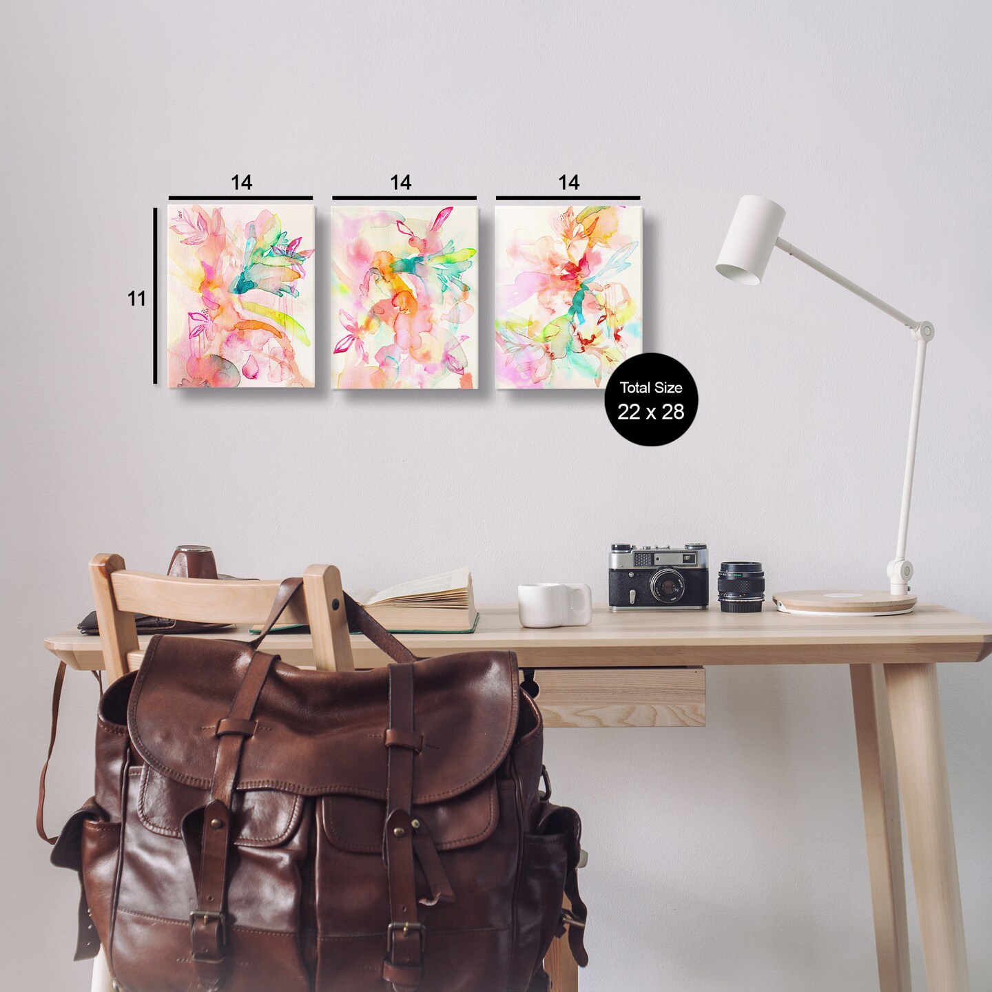 Stupell Industries Abstract Florals &#x26; Paint Drip 3pc Canvas Set Design by Gemma Bardot