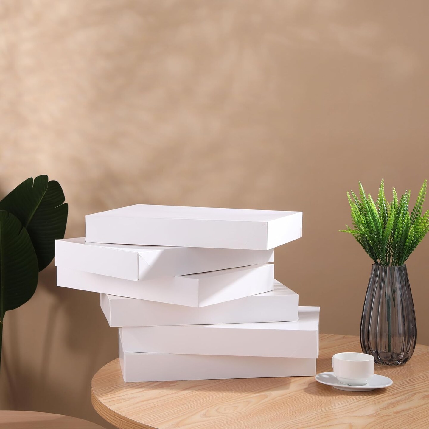 6 Pack 14&#x22; Large White Gift Boxes With Lids For Clothes Presents
