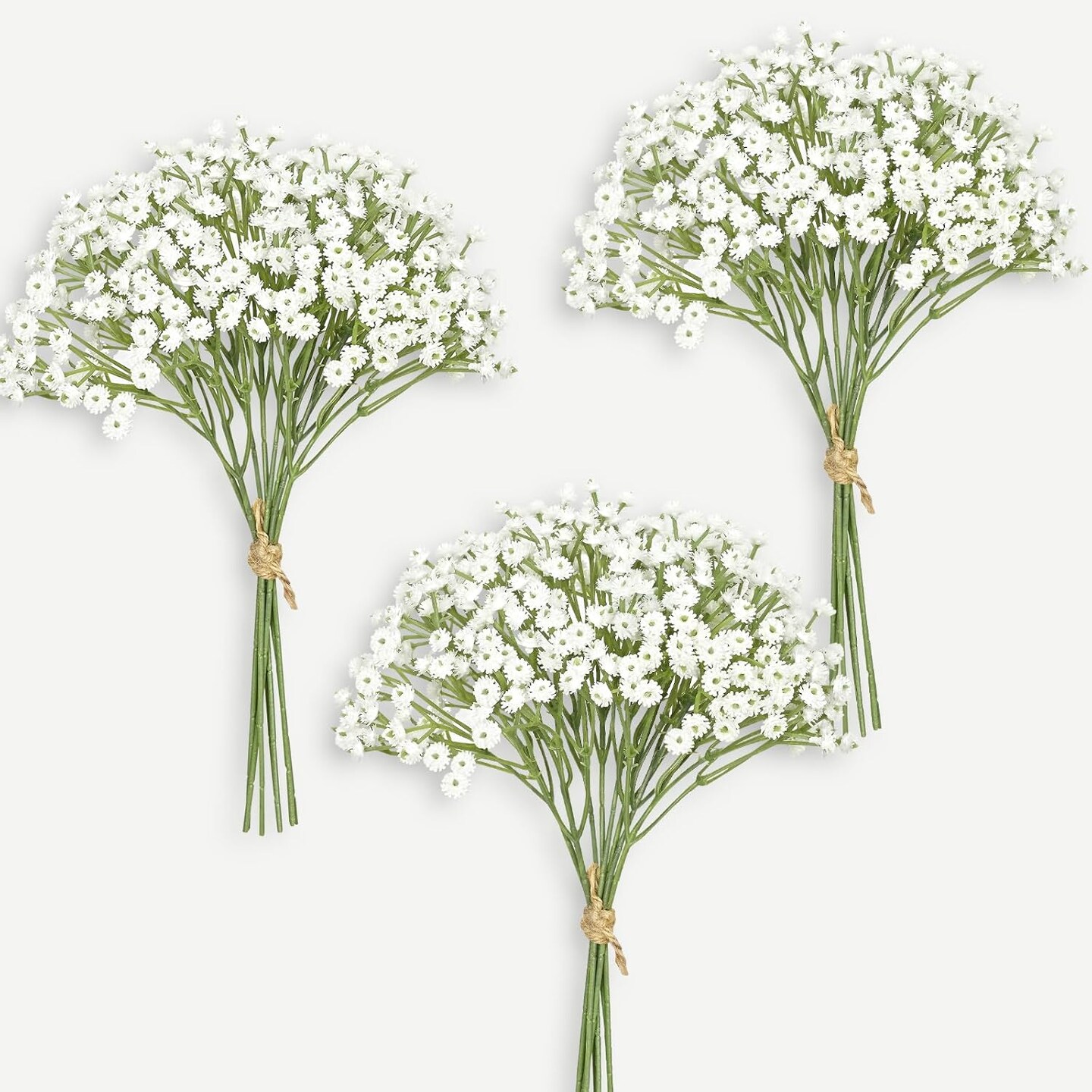 18pcs Artificial Babys Breath Gypsophila Greenery Sprays, Real Touch White Fake Flowers for Wedding Bouquets Centerpieces Floral Arrangements and Decorations