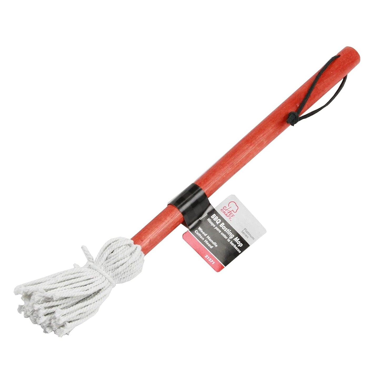 Chef Craft BBQ Basting Mop with 13&#x22; Long Wood Handle and Cotton Head