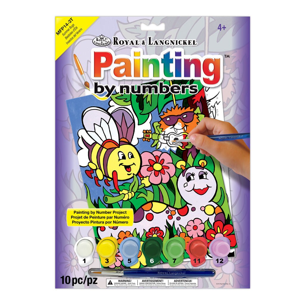 MFP14 | Painting by numbers™ Children's 10pc 8.75" x 11.75" Summer Bugs Painting Project