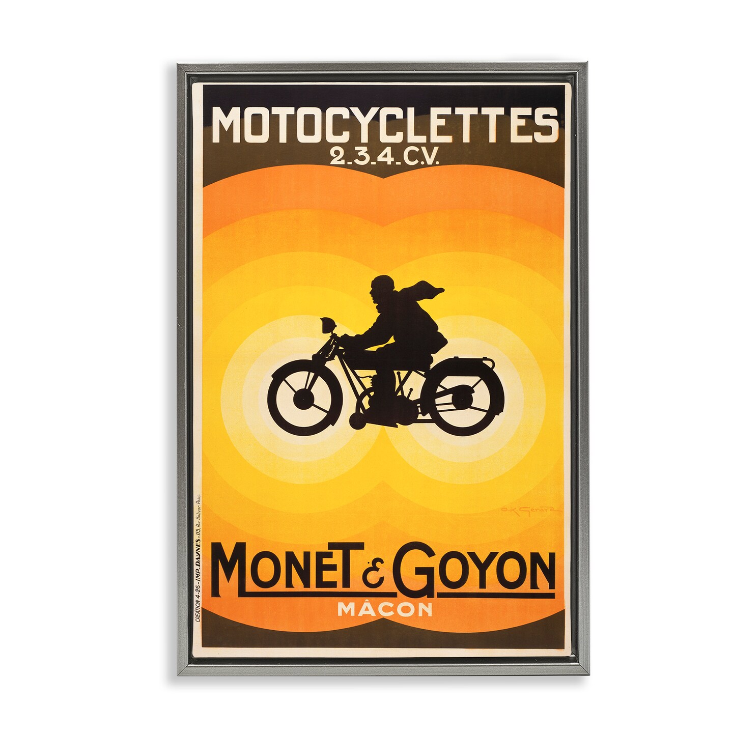 Stupell Industries Vintage Motorcycle Advertisement Floating Frame Design by Marcus Jules