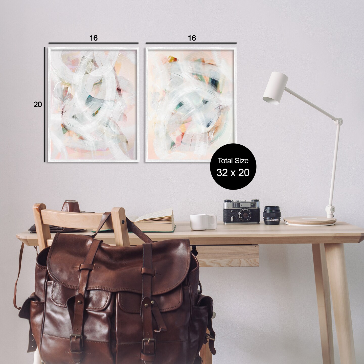 Stupell Industries Subtle & Soft Abstraction 2pc Framed Giclee Set Design by Gemma Bardot