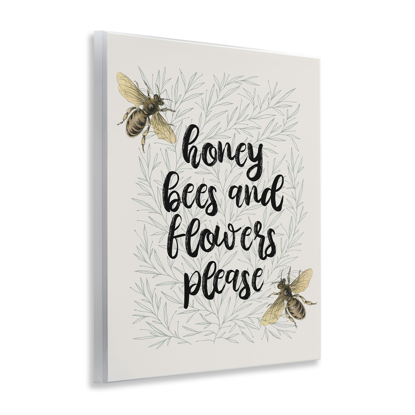 Stupell Industries Honey Bees & Flowers Please Wall Plaque Design by Lil' Rue