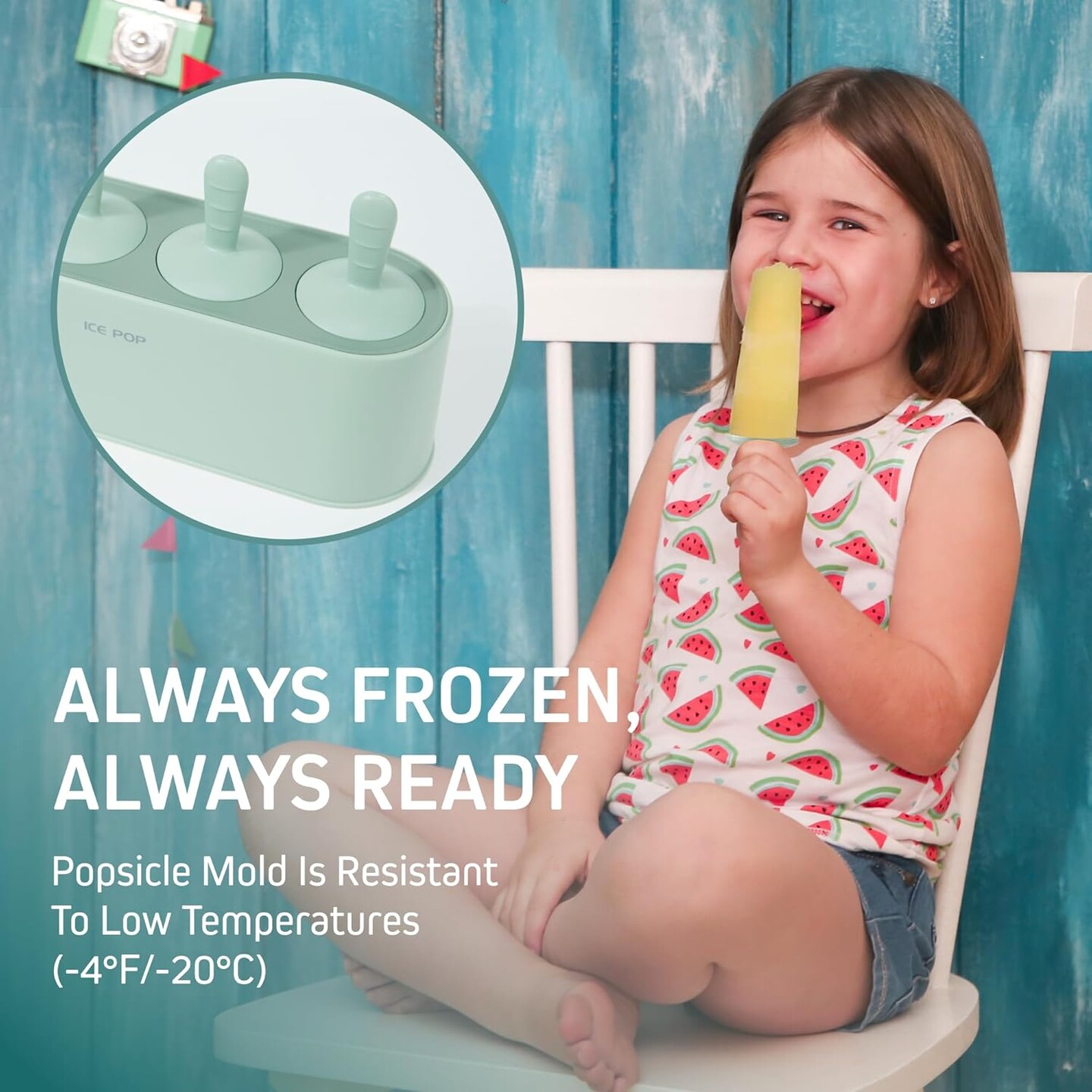 Popsicle Mold Set [4-Piece] &#x2013; Homemade Easy-Release Ice Pop Molds, BPA-Free Silicone Popsicle Maker for Juice, Fruit Popsicles, Ice Cream &#x2013; Reusable DIY Pop Molds for Kids &#x26; Adults (Green)