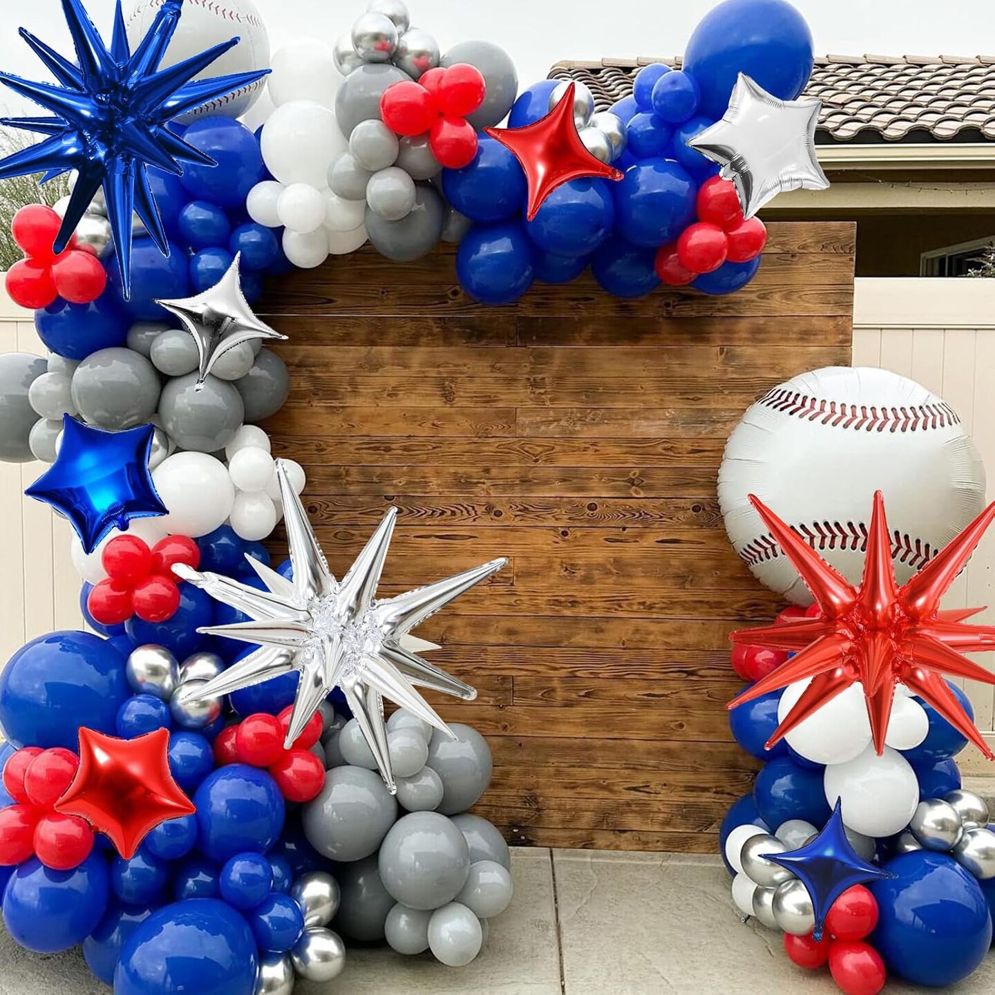 Star Balloons, 22in Red White and Blue Explosion Star Balloons Foil 10in 4-Pointed & Pentagram Balloon for 4th of July Independence Day Birthday Party Patriotic Decoration