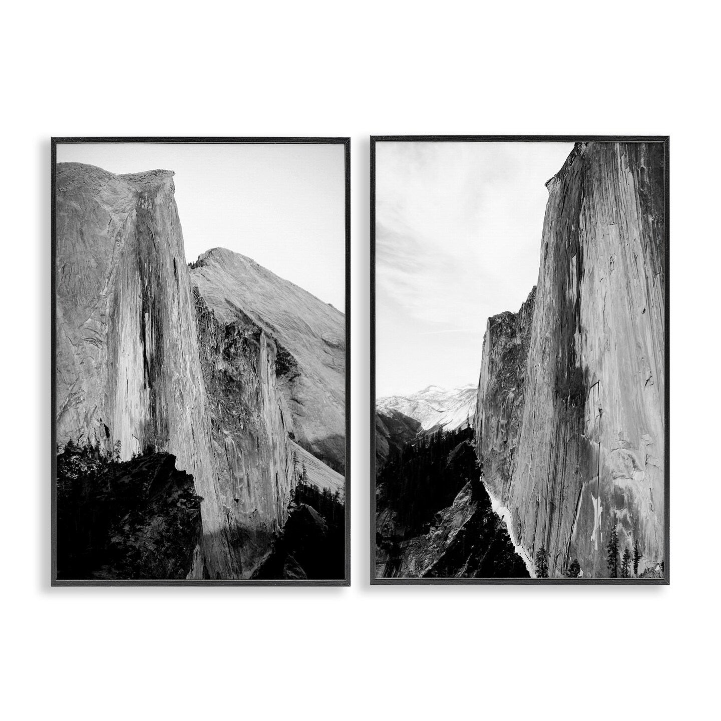 Stupell Industries Monochrome Yosemite Cliffs 2pc Framed Giclee Set Design by Gemma Bardot