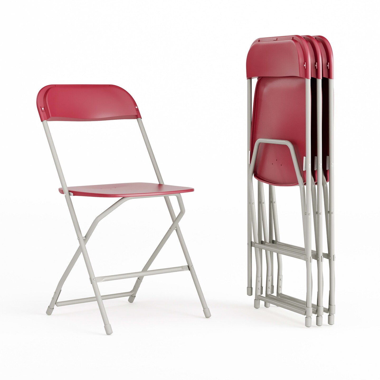 Emma and Oliver Plastic Folding Chair - 4 Pack 650LB Weight Capacity