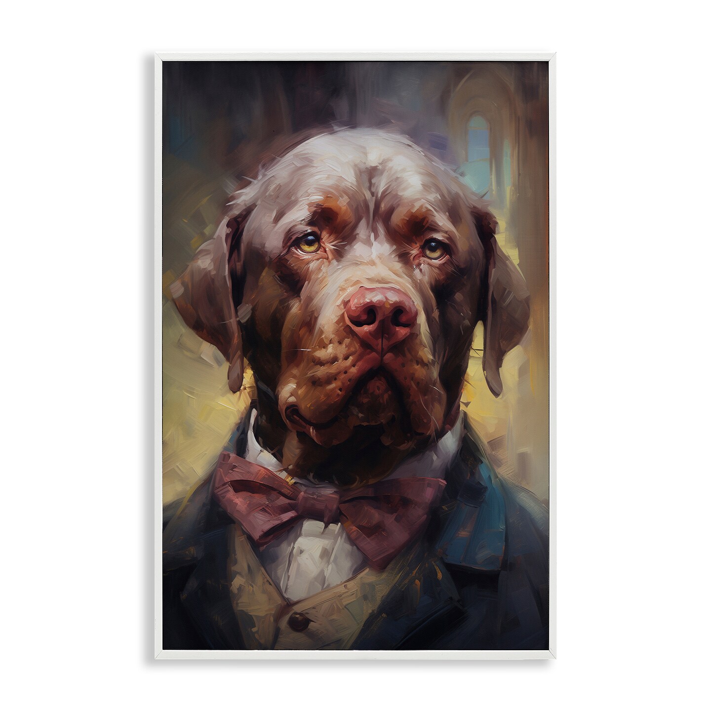 Stupell Industries Dog in Timeless Suit Fashion Framed Giclee Design by Wumples