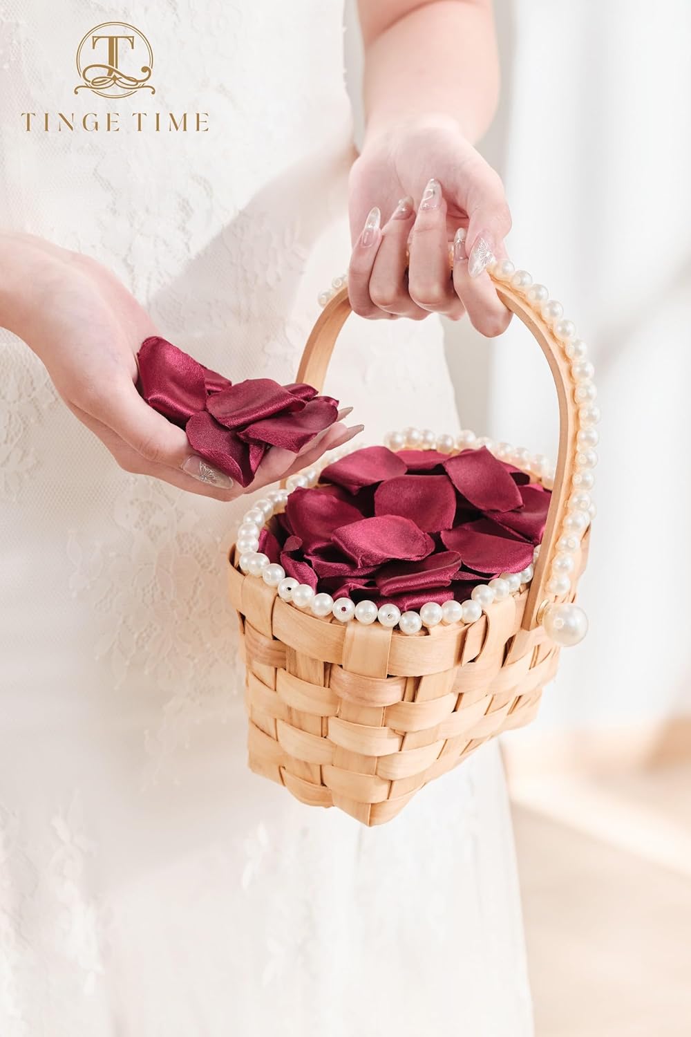 300pcs Silk Rose Petals Burgundy Heart Flower Petals for Wedding