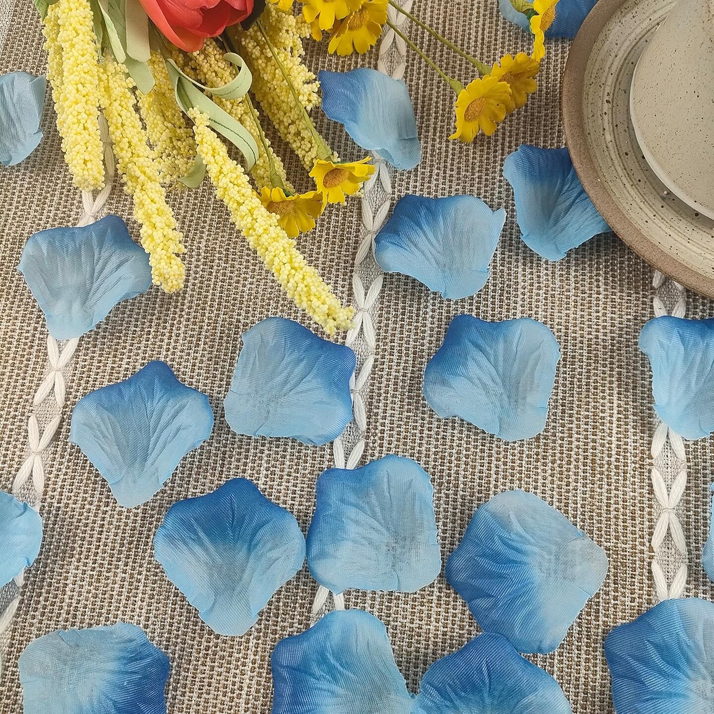 Gradient Blue Silk Rose Petals,5000 Pcs Blue Flower Petals for Romantic Night for Him,Fake Flower Petals for Wedding