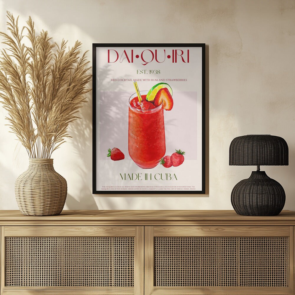 Cuban Daiquiri Delight - Nazma Khokhar 24x36 Black Framed Art | Home or Office Art