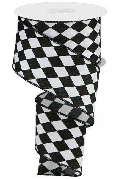 2.5&#x22; Harlequin Ribbon: Black (10 Yards)