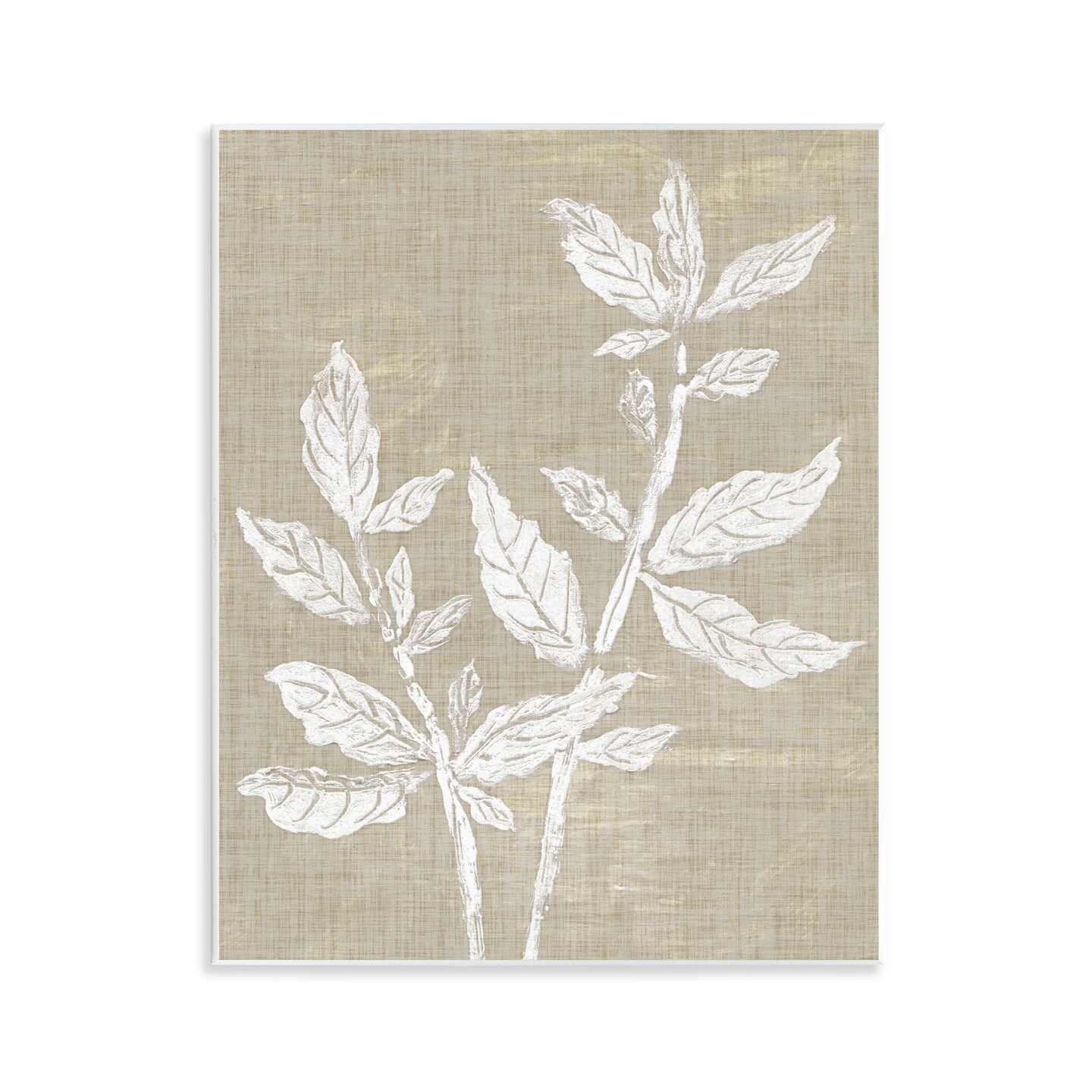 Stupell Industries Boho Leaves on Natural Pattern Wall Plaque Design by Melissa Wang