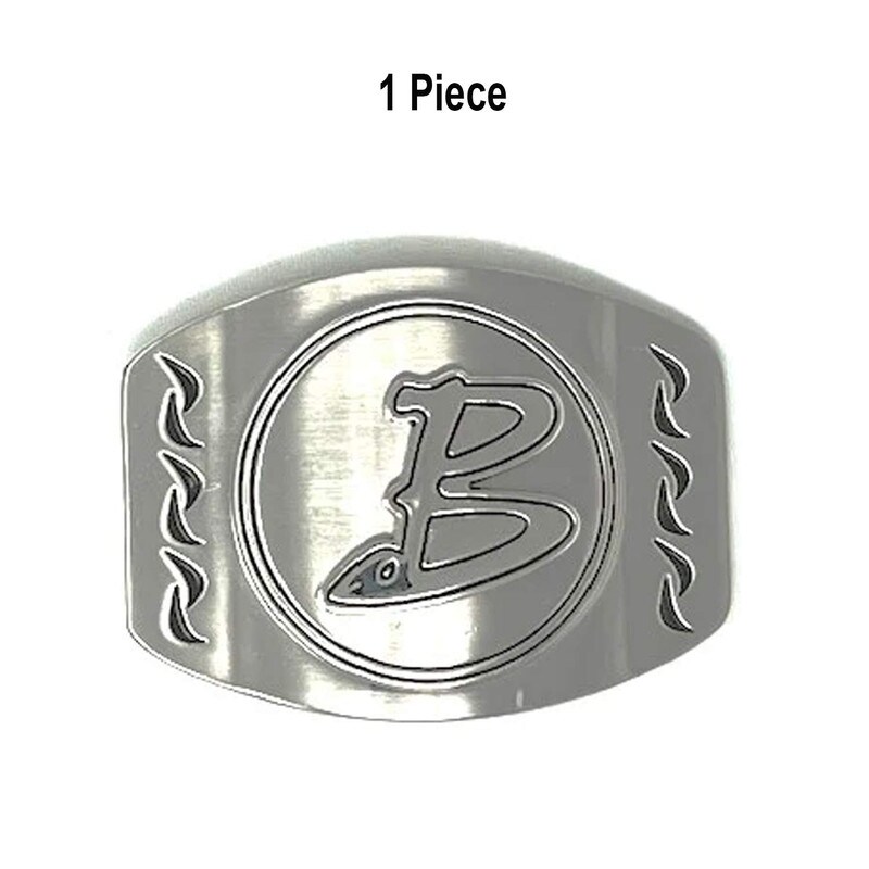 Belt Buckle Letter Casted Raised Nickle Plate 1.5&#x22; loop Under With Prong