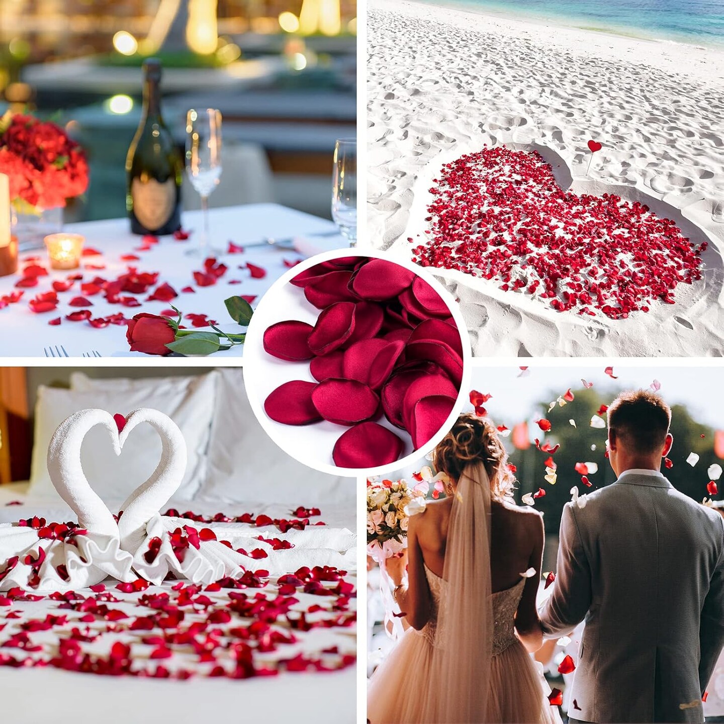 400 PCS Silk Rose Petals Burgundy Red Flower Petals for Romantic Night, Weddings Aisle Centerpieces, Table, Party, Home Decoration, Romantic Night Decoration