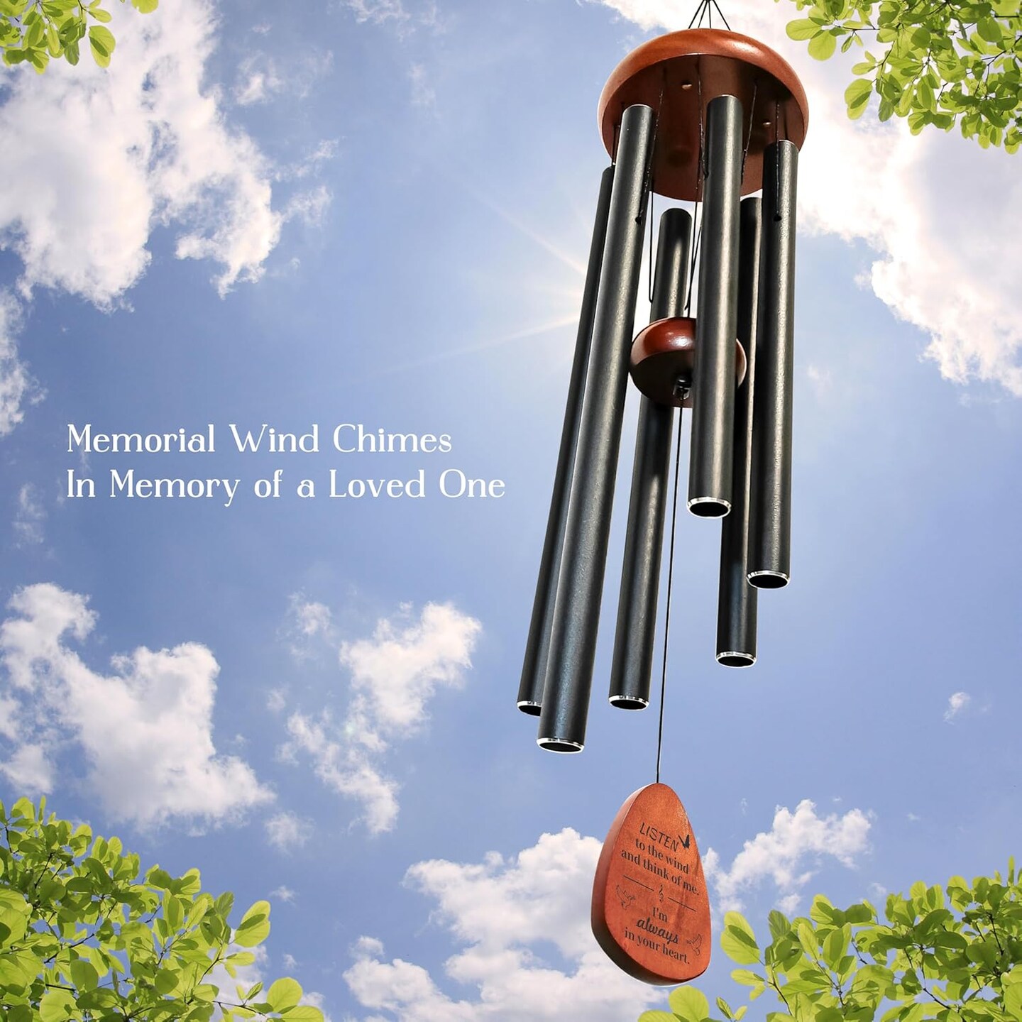 Sympathy Wind Chimes for Outside. Memorial Windchimes for Loss of Loved One. Bereavement Gift