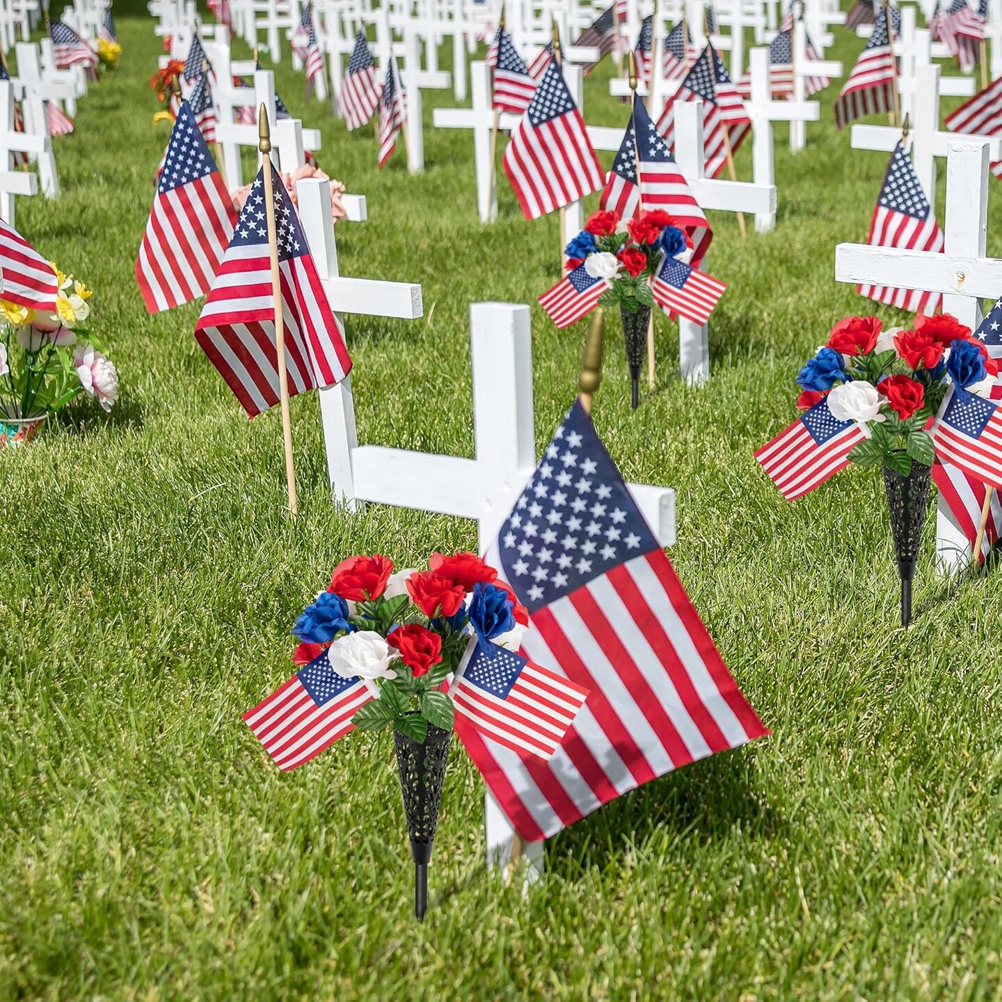 4 Bunches Memorial Day Artificial Flowers