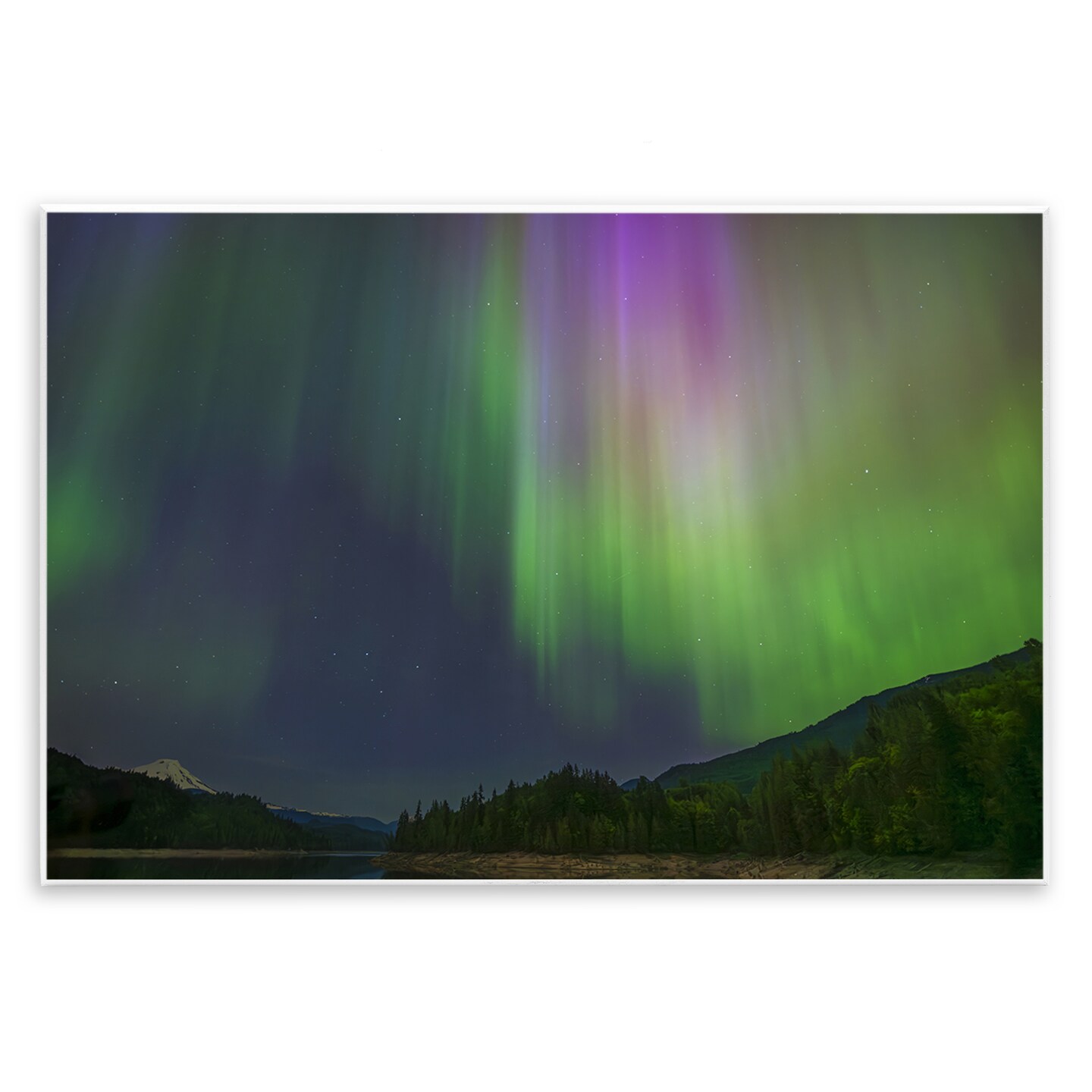 Stupell Industries Green Glowing Northern Lights Wall Plaque Design by Nancy Crowell