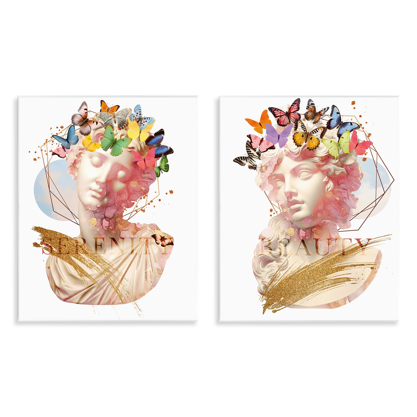 Stupell Industries Serenity &#x26; Beauty Glam Collages Wall Plaque Design by Susan Arnot