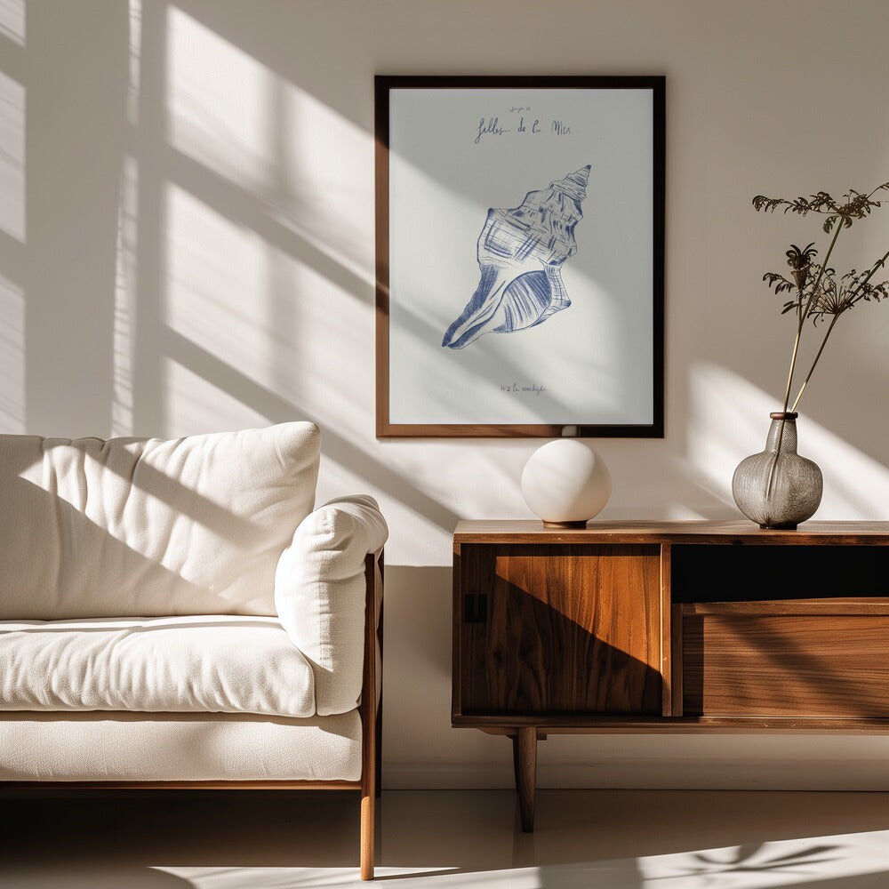 Filles de la mer n.2 - La conchiglia - Giulia Mora 24x36 Black Framed Art | Home or Office Art