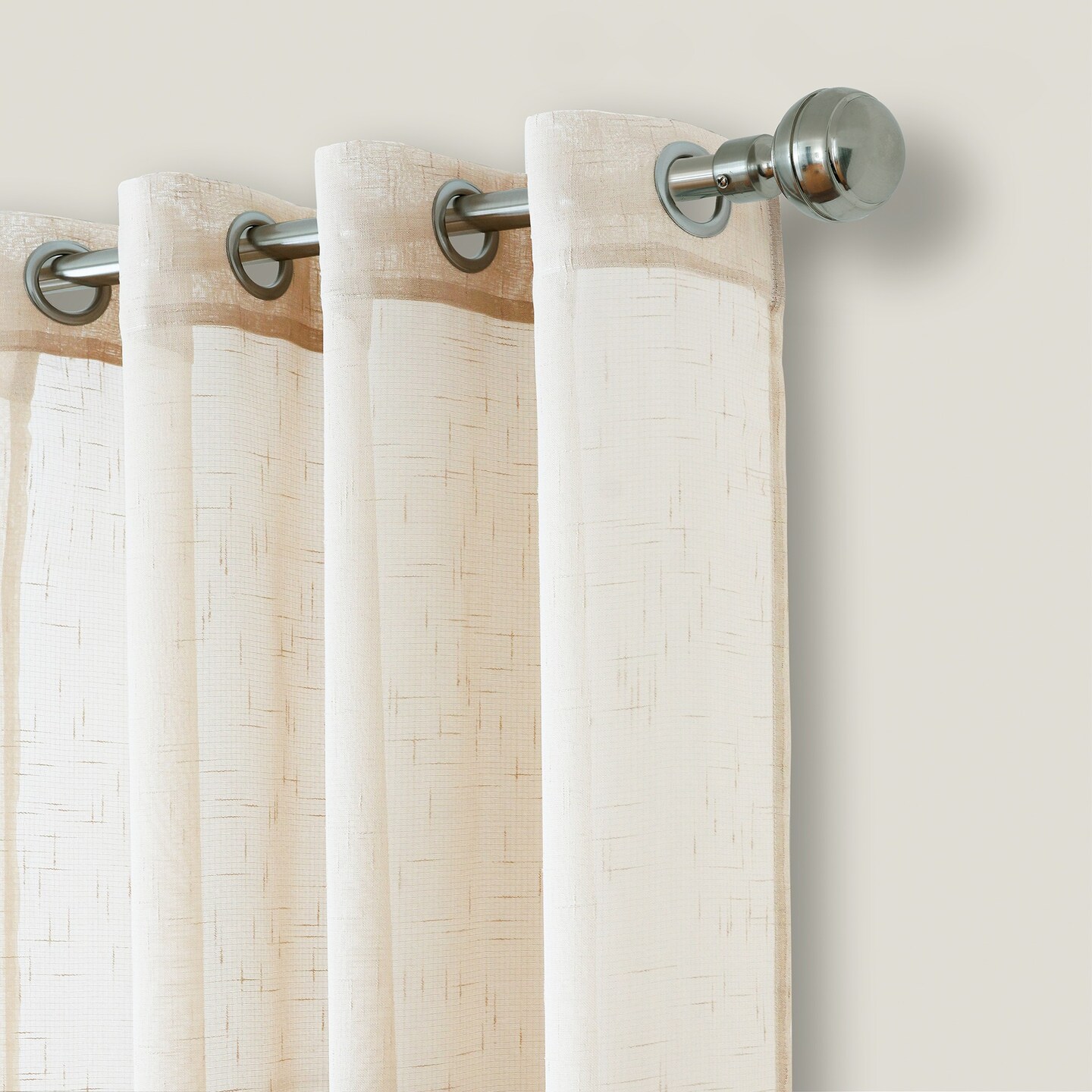 Threadmade Home Carmen Sheer Extra Wide Indoor/Outdoor Sheer Window Curtain, Ivory - 114"W x 84"L