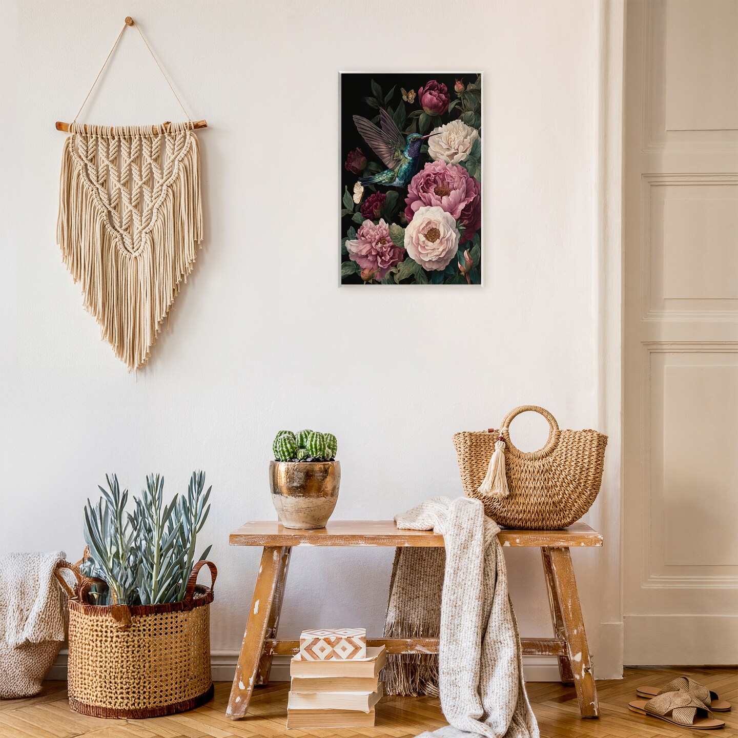 Stupell Industries Hummingbird & Lush Peonies Wall Plaque, design by The Wands Want