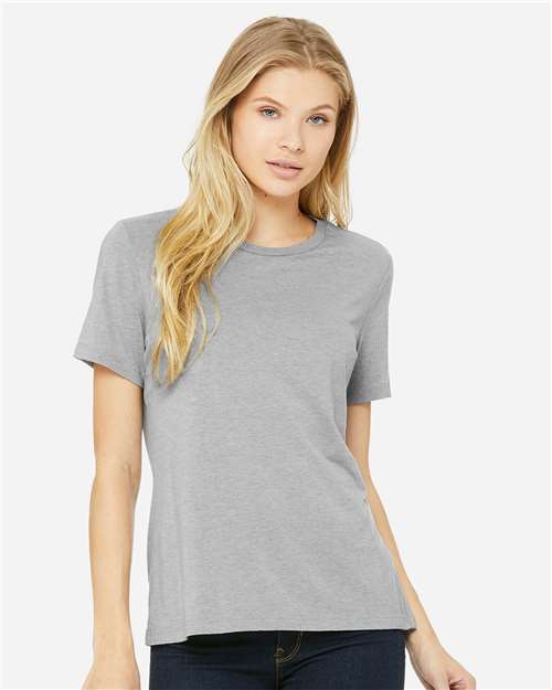 BELLA + CANVAS Women’s Relaxed Fit Crew Neck Short Sleeve Triblend Tee for Printing & Summer Wear