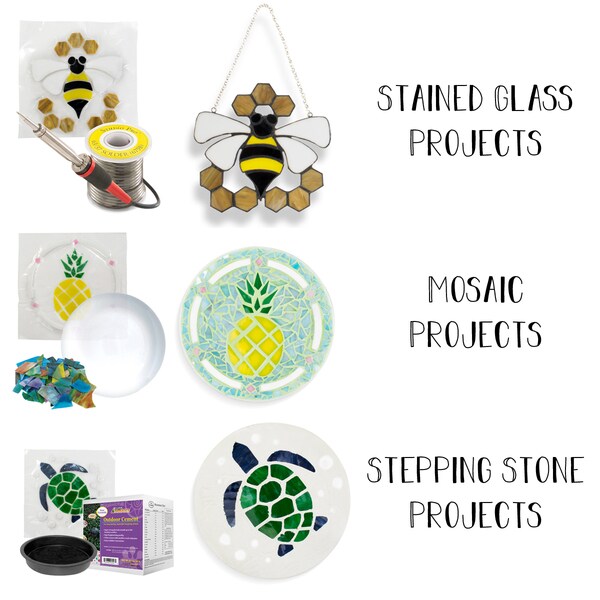 Stained Glass Bee Stained Glass Pre-cut for Mosaic and Suncather Projects