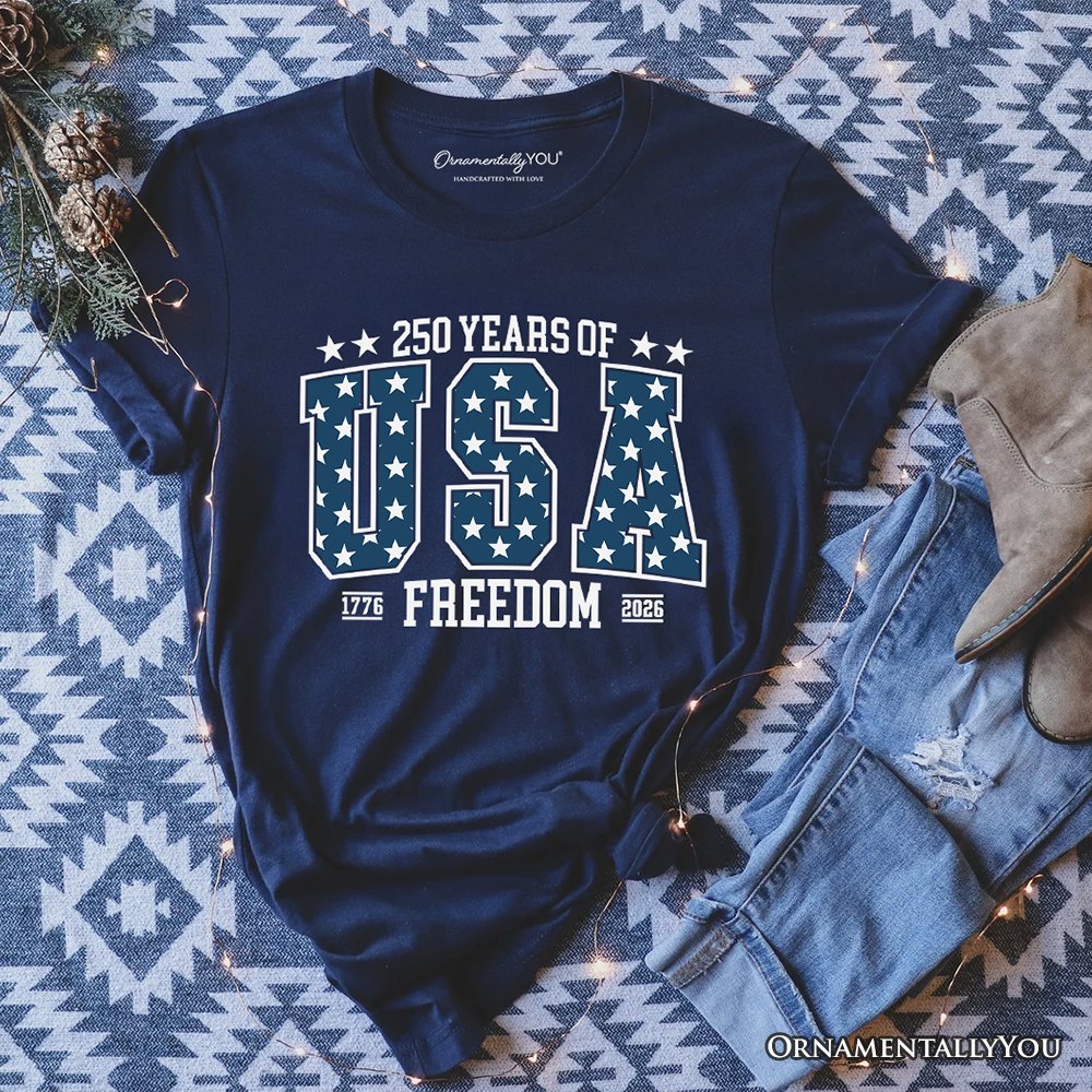 America 250 Years of Freedom Anniversary T-Shirt, 4th of July USA Patriotic 1776–2026 Tee