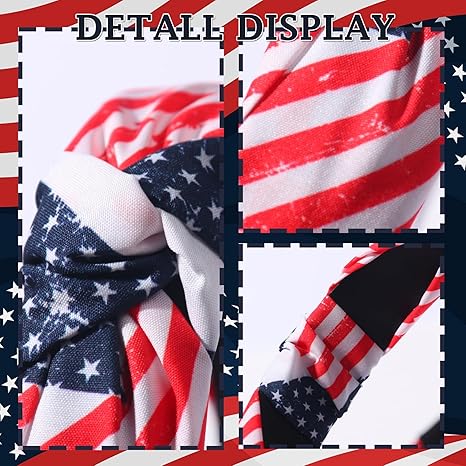 4th of July Headband Independence Day Hair Accessories for Women Girls USA Flag Stripe Hair Decoration Non Slip Wide Knotted Hair Band Patriotic Parade Makeup Decor Supplies 1 Pcs
