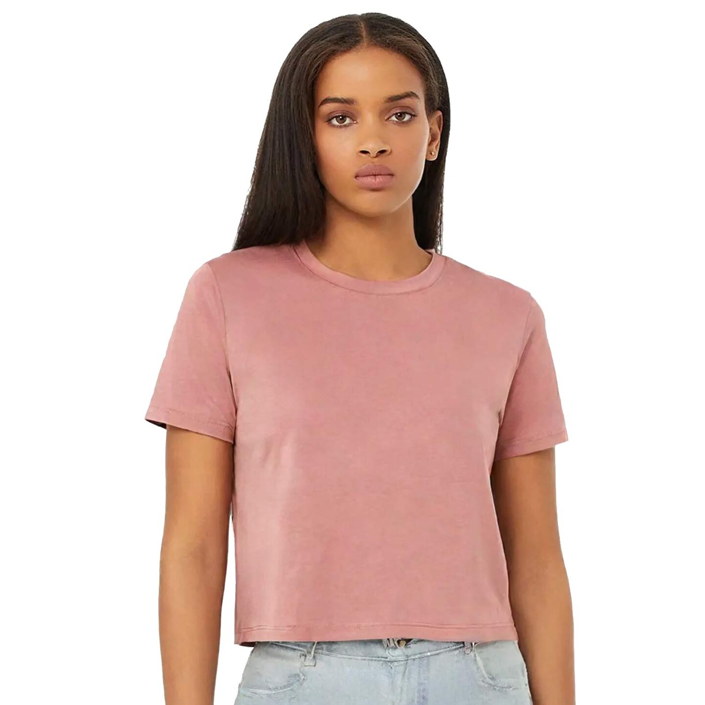 Bella + Canvas Ladies Flowy Cropped T-Shirt for Casual Wear, Workout & Streetwear Style Lightweight Relaxed Fit Top