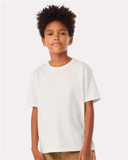 BELLA + CANVAS Youth 6 oz Heavyweight Crewneck Short Sleeve Durable Cotton T-Shirt for Everyday Wear