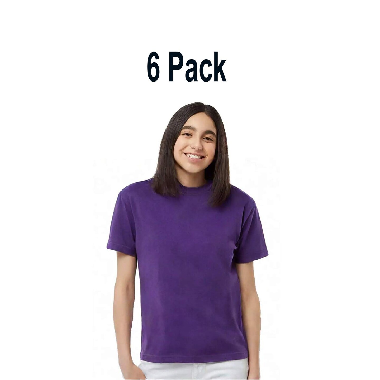 6 Pack M&O Youth Gold Soft Touch Short Sleeve T-Shirt Free