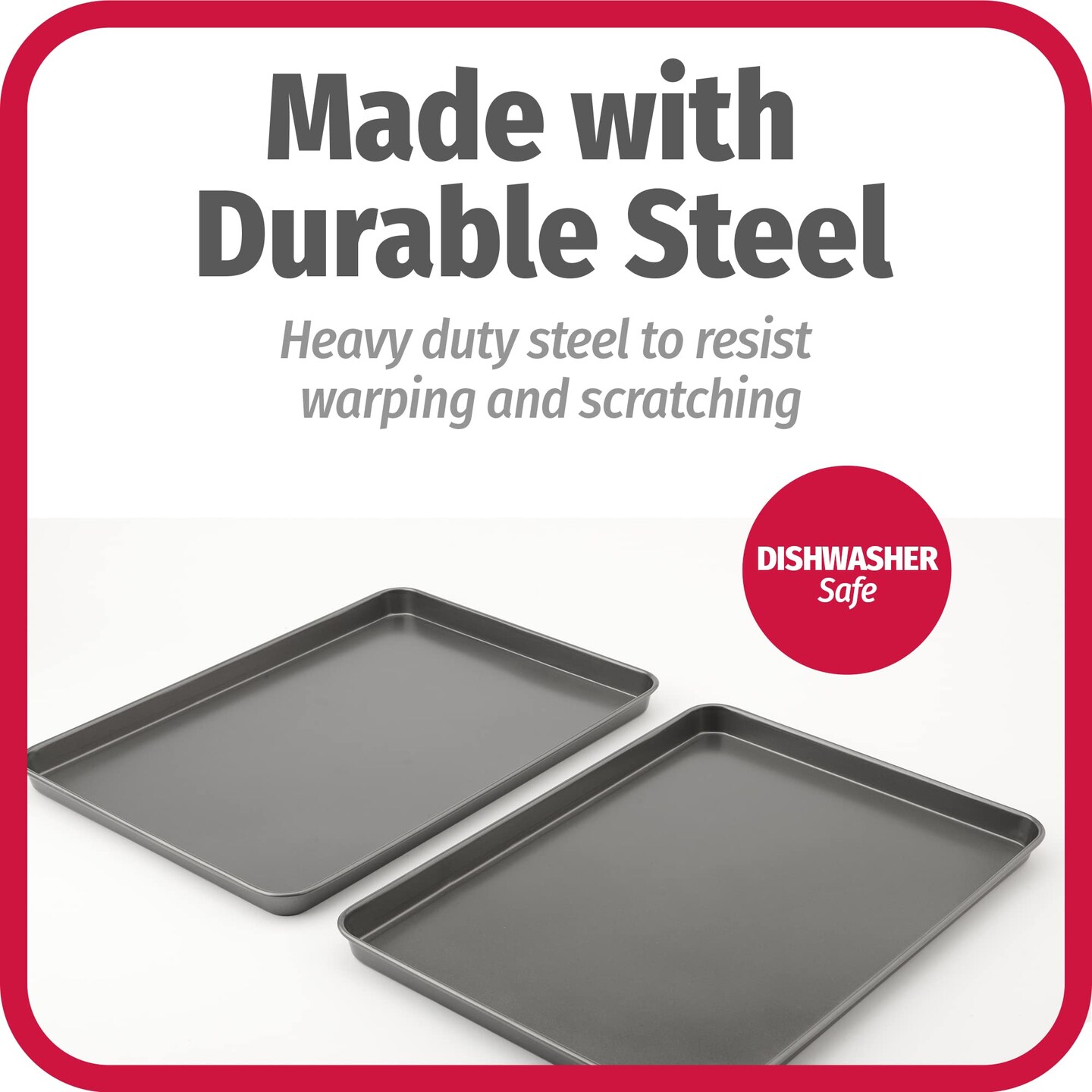 Everday Nonstick Carbon Steel 15” x 21” Baking Sheet Set, 2 Pack – Extra-Large Carbon Steel Cooking Pans, Bakeware Set, Cookie Sheets for Baking, Oven Pan Set