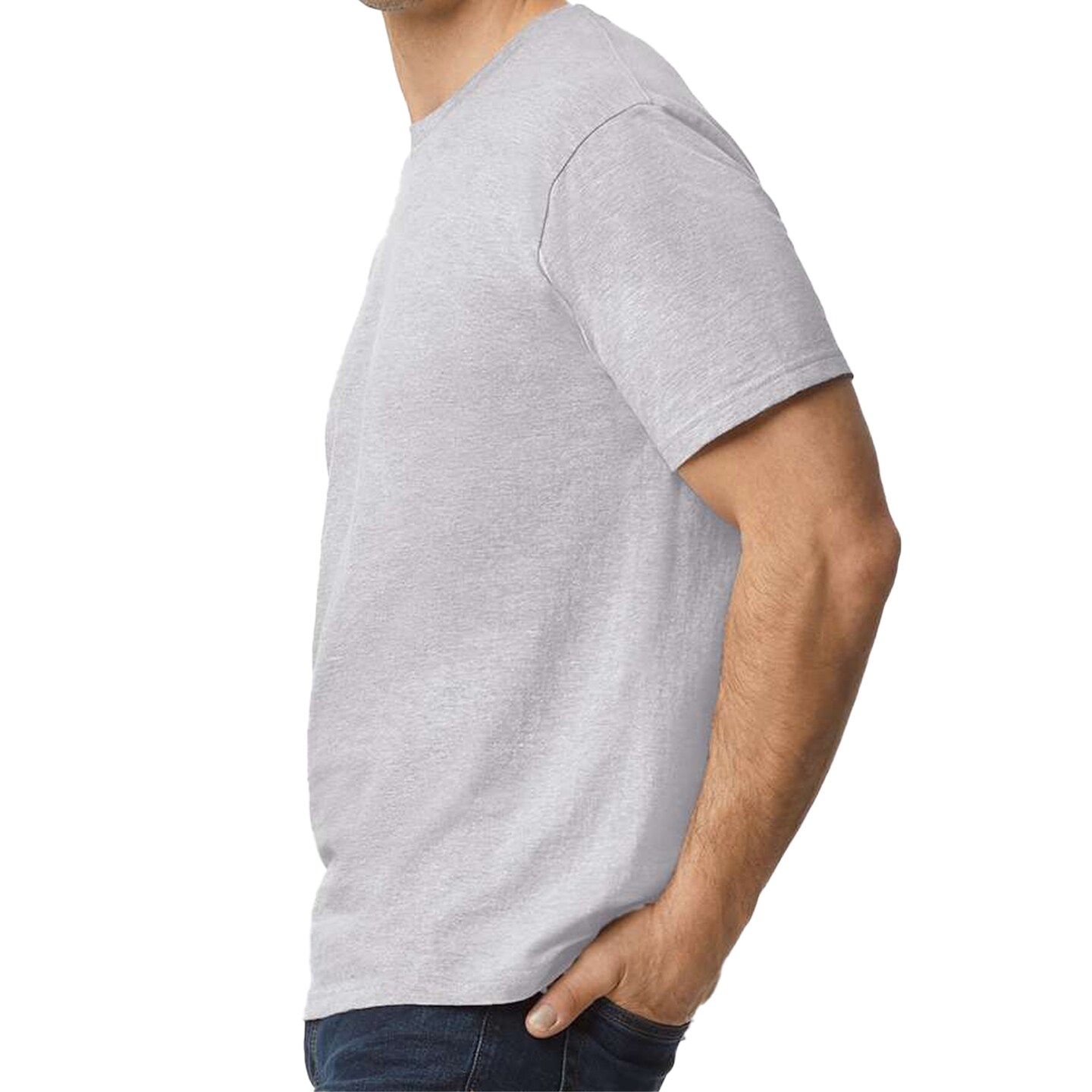 Gildan Softstyle Midweight T-Shirt Bundle, Sport Grey Unisex Short Sleeve Crewneck Blanks for DIY Printing
